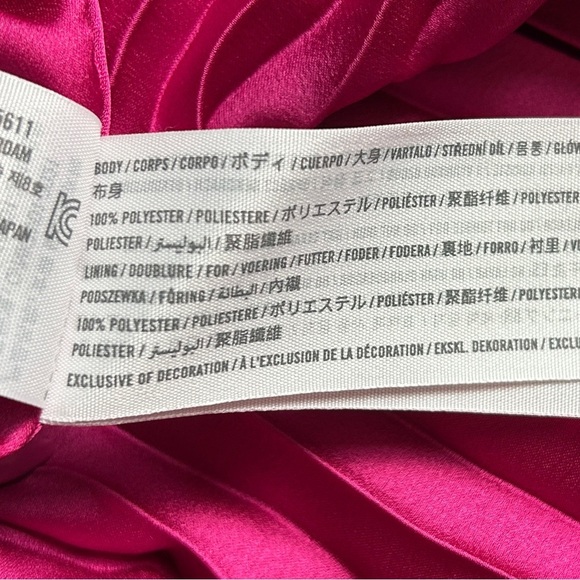 Abercrombie & Fitch Pink Satin Pleated Cutout Maxi Dress NWT Size Small - Picture 10 of 15